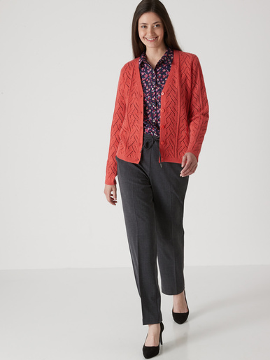 Gilet maille point fantaisie avec laine