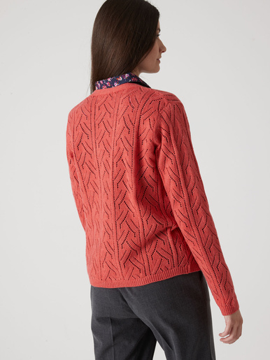 Gilet maille point fantaisie avec laine