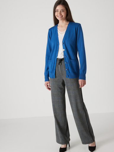 Gilet encolure V 50% laine mérinos