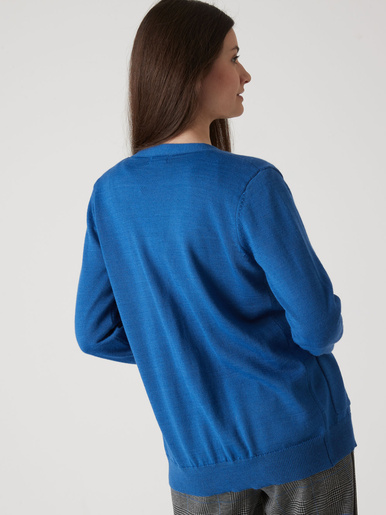 Gilet encolure V 50% laine mérinos