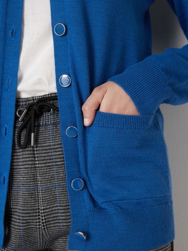 Gilet encolure V 50% laine mérinos