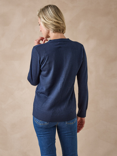 Gilet encolure V 50% laine mérinos