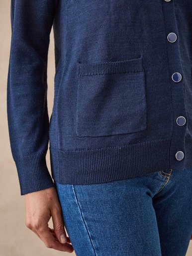 Gilet encolure V 50% laine mérinos