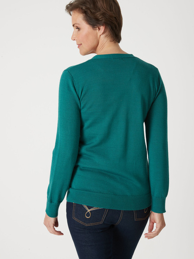 Gilet encolure V 50% laine mérinos