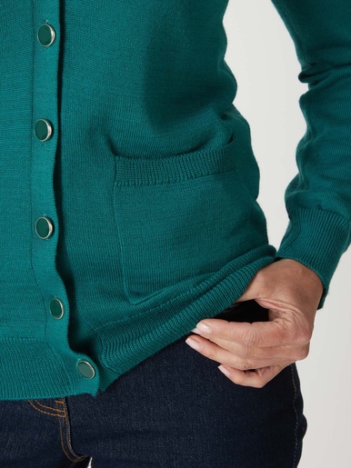 Gilet encolure V 50% laine mérinos