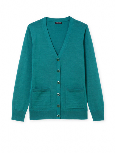 Gilet encolure V 50% laine mérinos