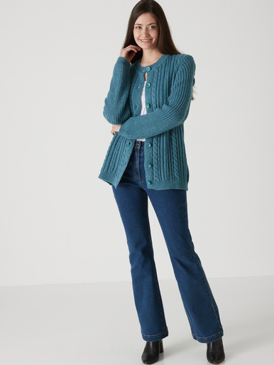 Cardigan torsadé laine et mohair