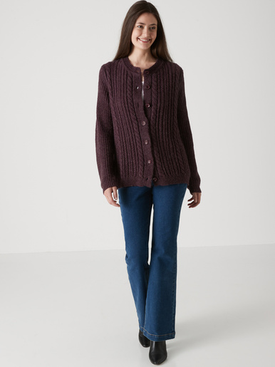 Cardigan torsadé laine et mohair