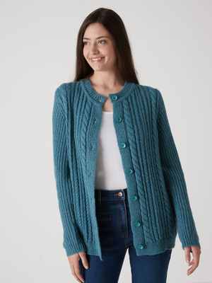 Cardigan torsadé laine et mohair