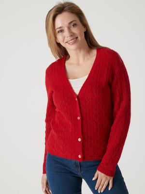 Gilet avec jeux de points ajourés