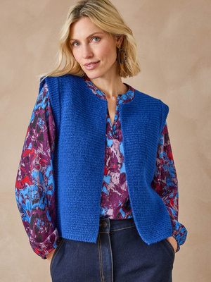 Gilet point mousse ans manches