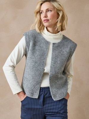 Gilet point mousse ans manches