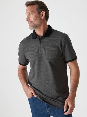 Polo manches courtes maille jacquard