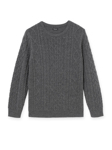 Pull col rond style irlandais 30% laine
