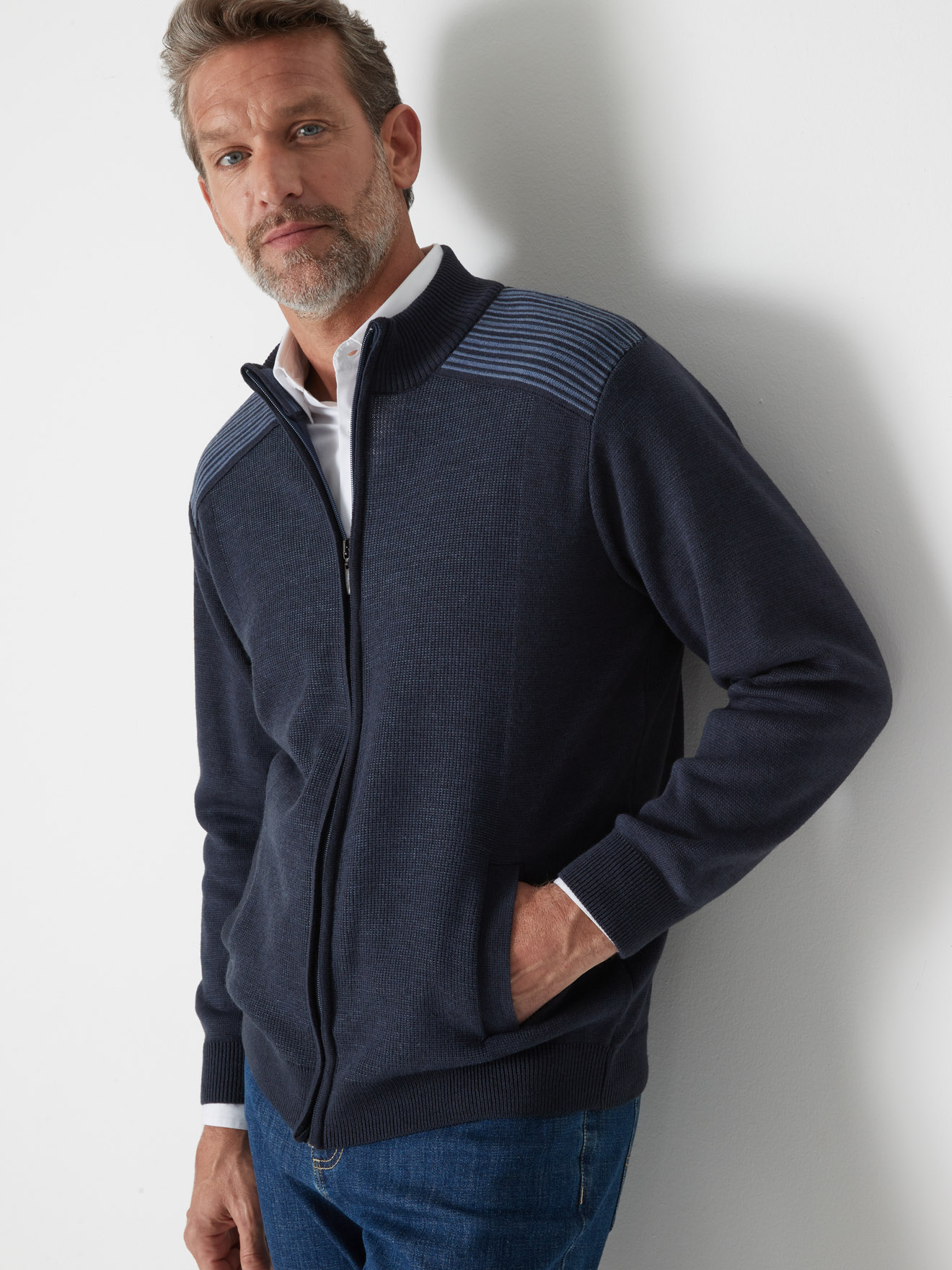 Gilet zippé avec laine Daxon Homme Daxon