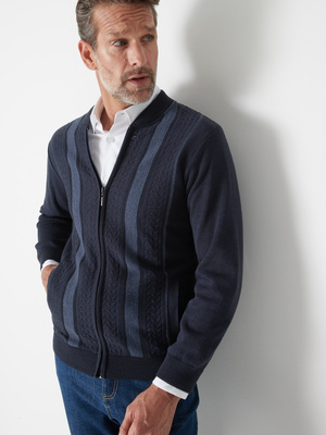 Gilet zippé jacquard 30% laine