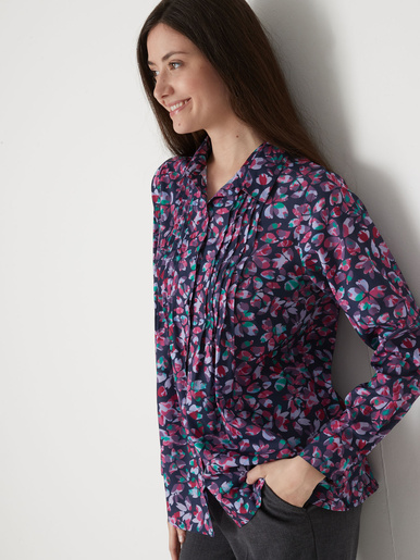 Chemisier effet plastron manches longues