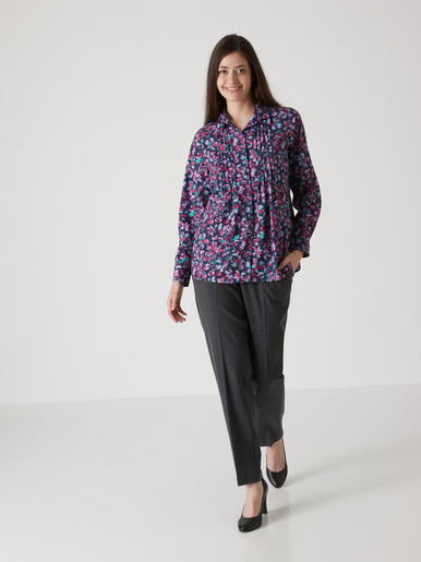 Chemisier effet plastron manches longues