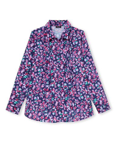Chemisier effet plastron manches longues