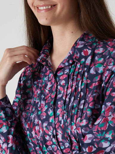 Chemisier effet plastron manches longues