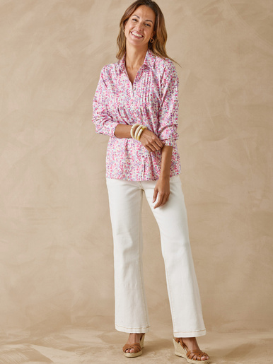 Chemisier effet plastron manches longues