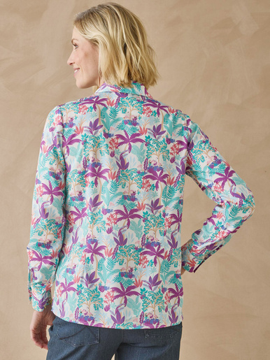Chemisier effet plastron manches longues
