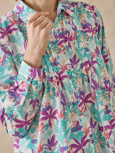 Chemisier effet plastron manches longues
