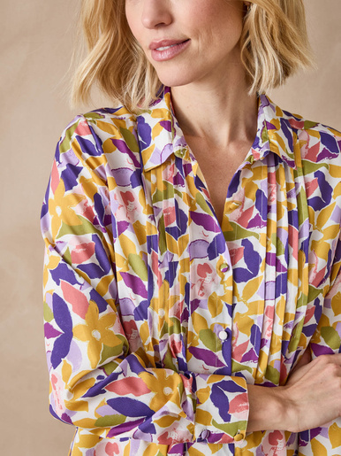 Chemisier effet plastron manches longues