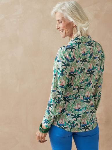 Chemisier effet plastron manches longues