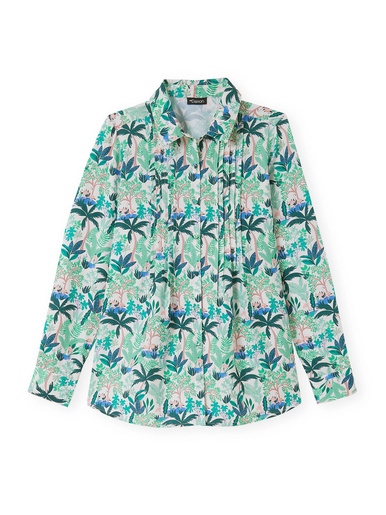 Chemisier effet plastron manches longues