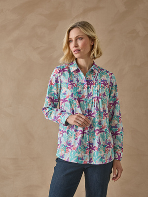 Chemisier effet plastron manches longues