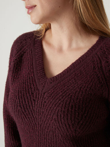 Pull côtes perlées
