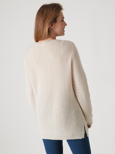 Pull tunique côtes perlées