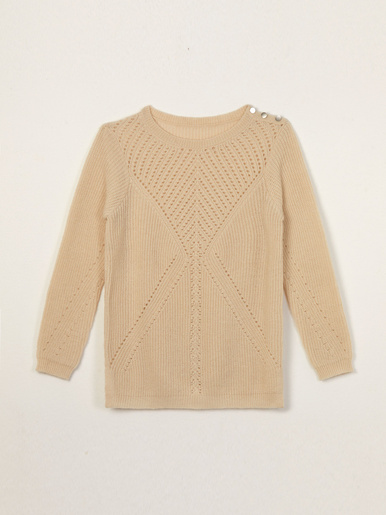 Pull tunique côtes perlées