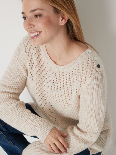 Pull tunique côtes perlées