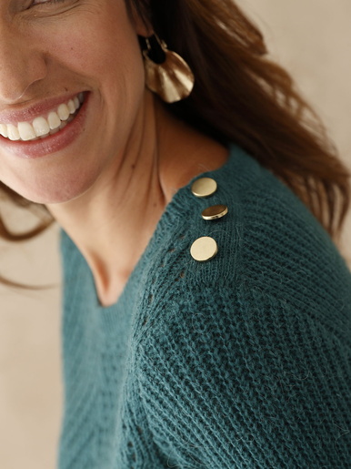 Pull tunique côtes perlées