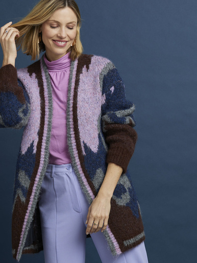 Gilet maille jacquard avec laine - Daxon - Multicolor