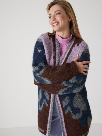 Gilet maille jacquard avec laine - Daxon - Multicolor