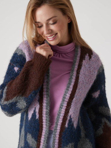 Gilet maille jacquard avec laine - Daxon - Multicolor