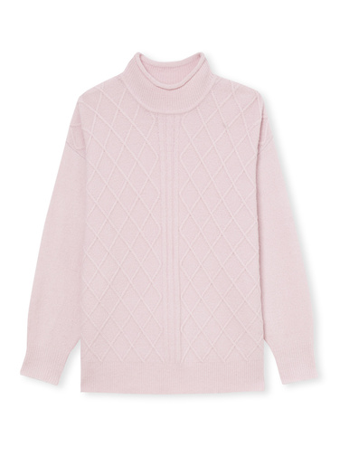 Pull col montant maille fantaisie
