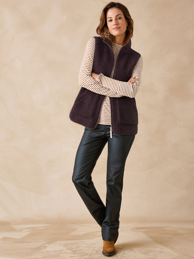 Veste sans manches sherpa moumoute