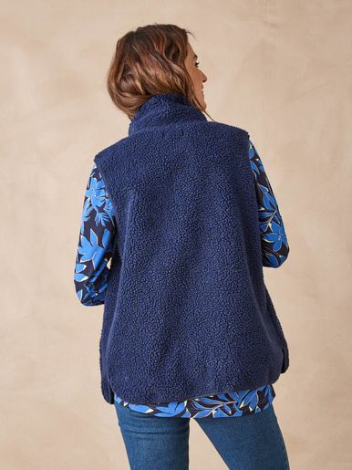 Veste sans manches sherpa moumoute