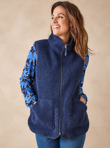 Veste sans manches sherpa moumoute