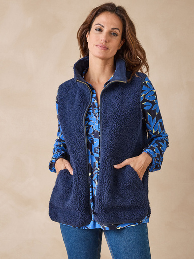Veste sans manches sherpa moumoute