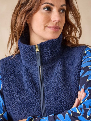Veste sans manches sherpa moumoute