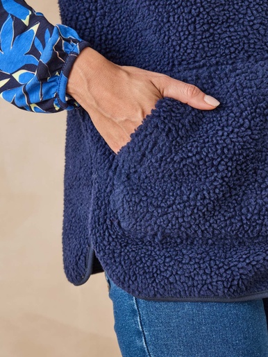 Veste sans manches sherpa moumoute