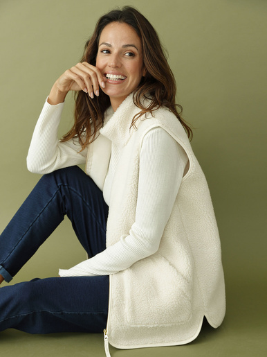 Veste sans manches sherpa moumoute