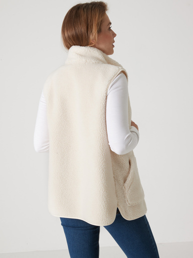 Veste sans manches sherpa moumoute