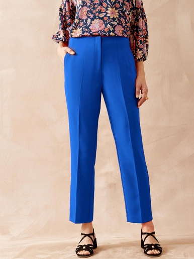 Pantalon De Travail Fille Taille Haute - Jogger Large Élastique, Pantalon Décontracté Boutonné Avec Poches, Style Casual Confort