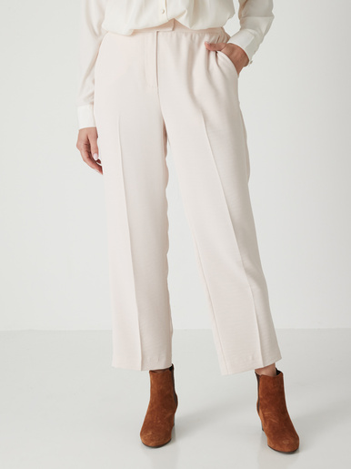 Pantacourt élastiqué dos - Daxon - Ecru